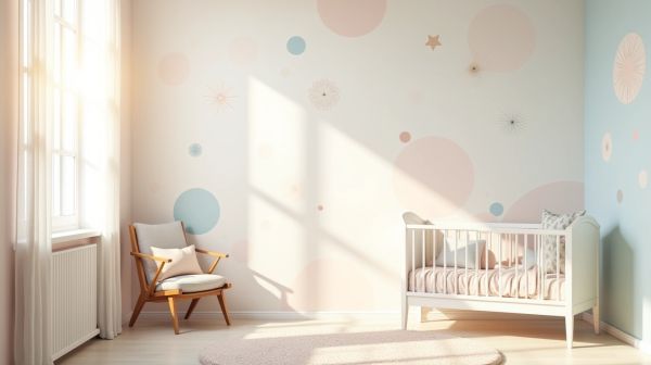 Optez pour des designs doux de papier peint chambre bébé